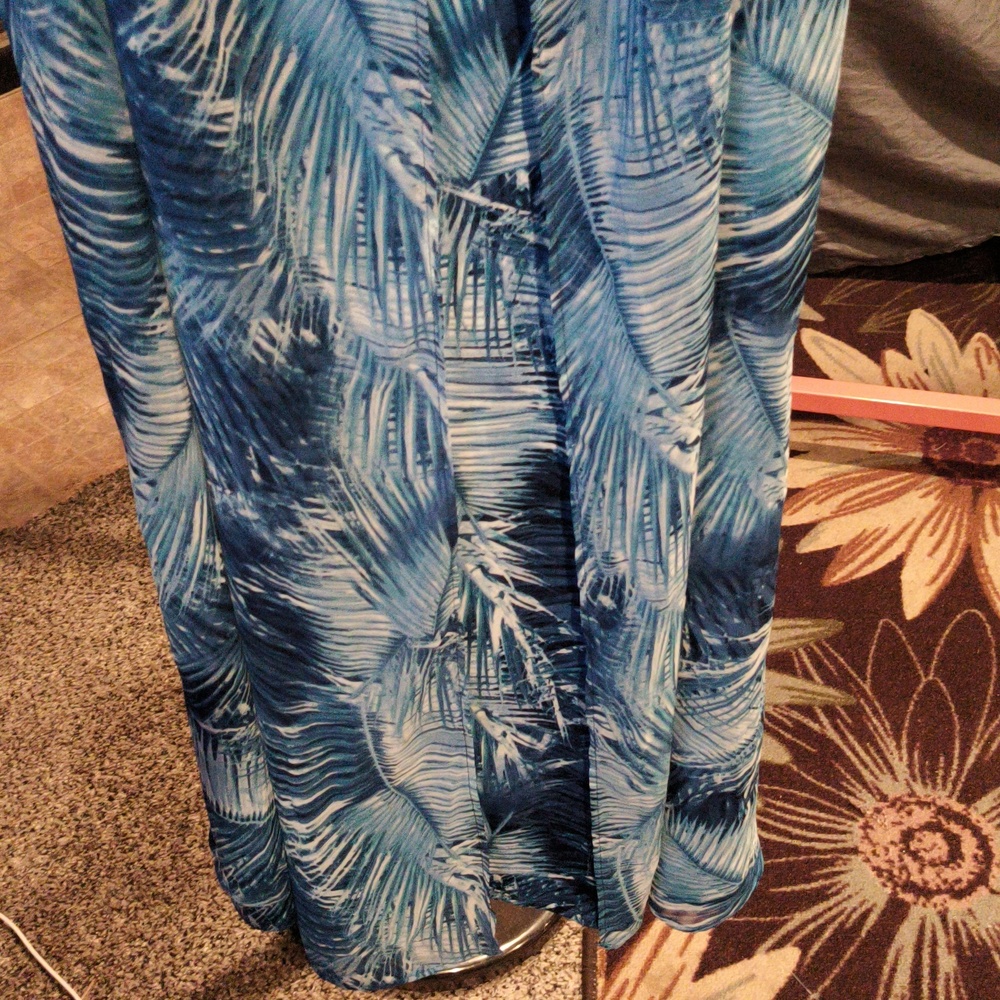 FINAL PRICE NWT Antthony Original Blue Patterned Maxi Dress 2X - Picture 5 of 15